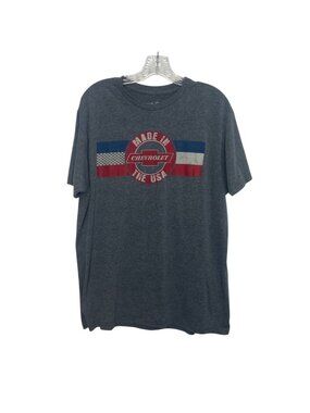 Chevrolet Chevy Graphic Tee Tshirt Made In The USA Large‎ Gray Tee Luv